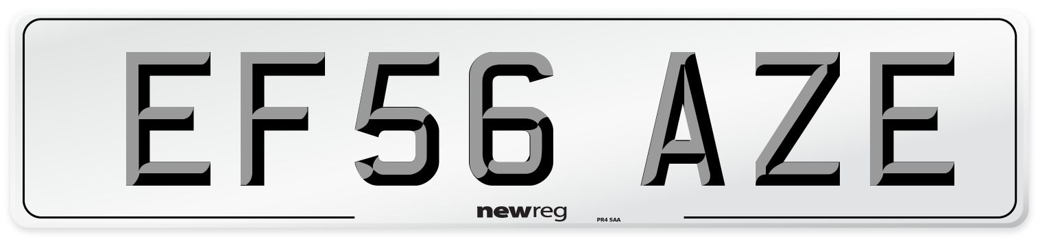 EF56 AZE Number Plate from New Reg